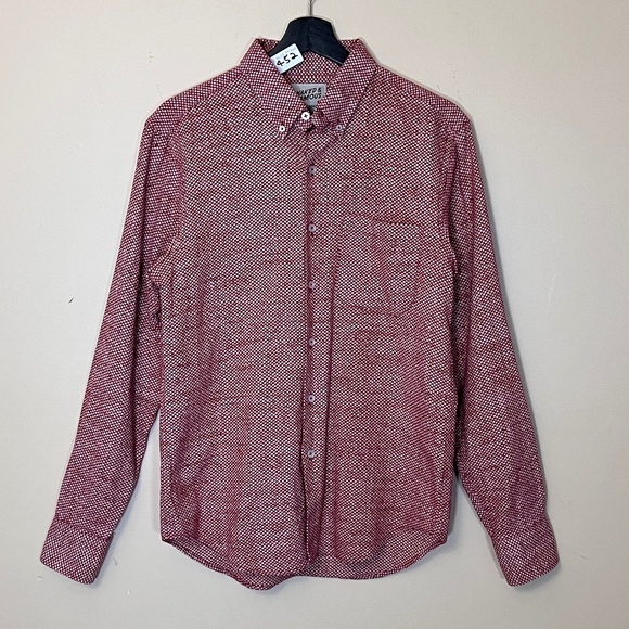 Naked & Famous Floral Button Down Long Sleeve Shirt - Men's Size M - Red - Picture 3 of 10